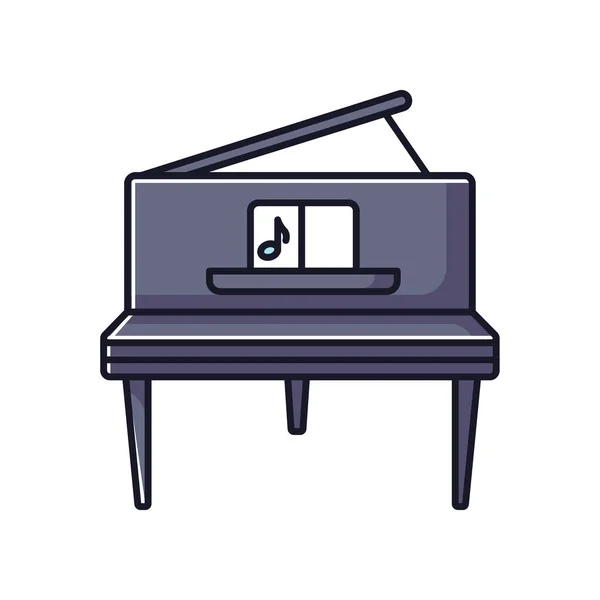 Grand Piano Rgb Färg Ikon Akustisk Musikkonsert Klassiskt Musikinstrument Att — Stock vektor