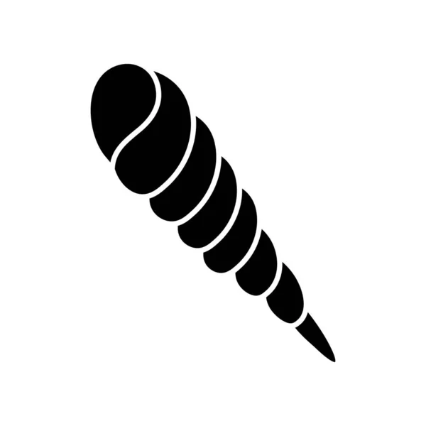 Ícone Glifo Negro Concha Auger Concha Espiral Exótica Símbolo Silhueta — Vetor de Stock