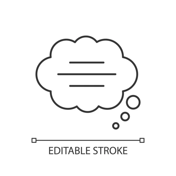 Thought Bubble Pixel Perfect Linear Icon Empty Comic Speech Cloud — Stock Vector