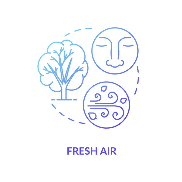 Icono Concepto Aire Fresco Azul Sin Contaminación Medio Ambiente Naturaleza — Vector de stock
