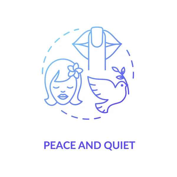 Icône Concept Bleu Calme Paisible Soulagement Stress Esprit Tranquille Bien — Image vectorielle