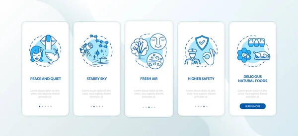 Leven Ranch Onboarding Mobiele App Pagina Scherm Met Concepten Het — Stockvector