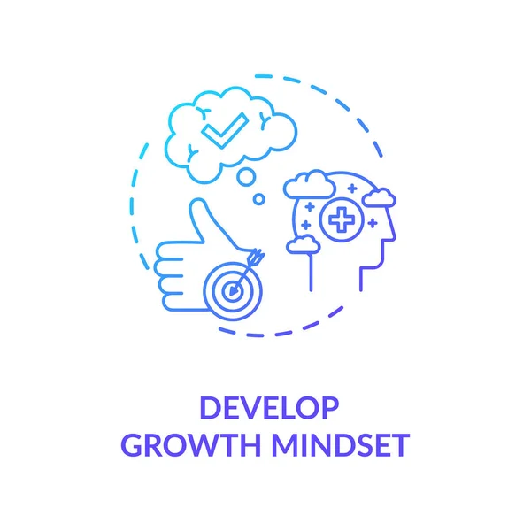 Desarrolla Icono Del Concepto Mentalidad Crecimiento Desarrollo Personal Idea Mejora — Vector de stock