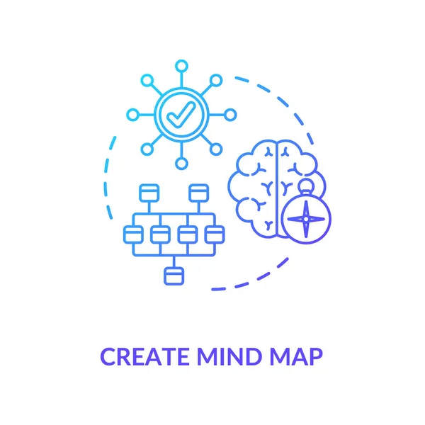 Créer Une Icône Concept Carte Mentale Solution Créative Problème Développement — Image vectorielle