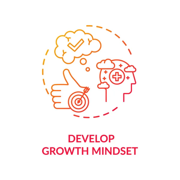 Desarrolla Icono Del Concepto Mentalidad Crecimiento Desarrollo Personal Idea Mejora — Vector de stock