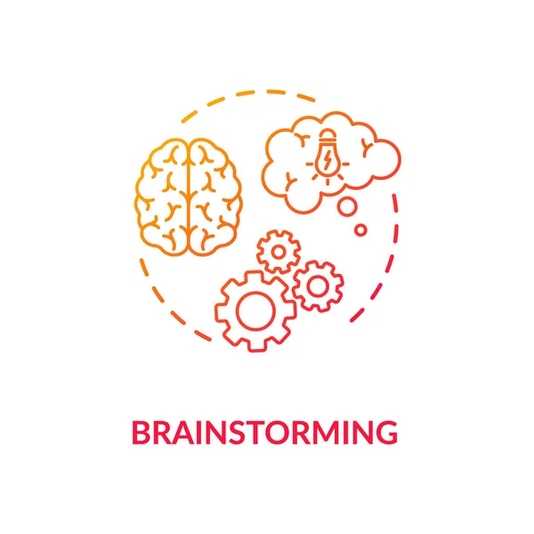 Brainstorming Konzept Problemlösung Erfinderisches Denken Idee Dünne Linie Illustration Kreative — Stockvektor