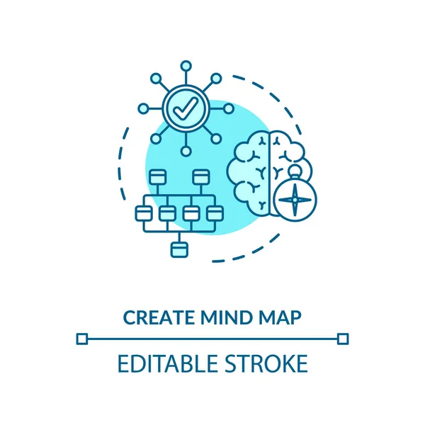 Crea Icono Concepto Mapa Mental Idea Desarrollo Solución Problema Creativo — Vector de stock