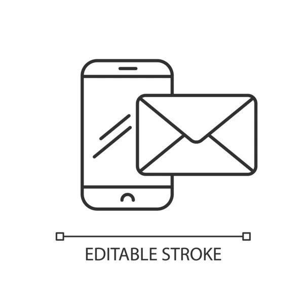 Temas Pikseli Mükemmel Doğrusal Simge Telefonla Mesaj Akıllı Telefondan Posta — Stok Vektör