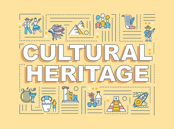 Banner Conceptos Patrimonio Cultural Artefacto Histórico Tradición Personalizada Infografías Con — Vector de stock