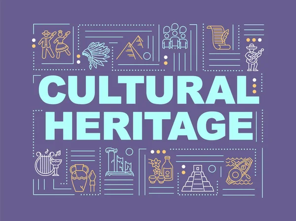 Banner Conceptos Palabras Cultura Historia Artefacto Antiguo Folclore Costumbres Infografías — Vector de stock
