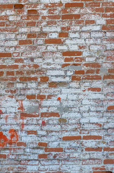 Rojo viejo con pared de ladrillo blanco, fondo, textura — Foto de Stock