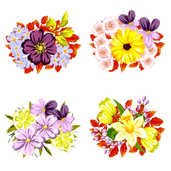 美丽的花朵装饰 — 图库矢量图片
