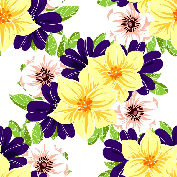 Hermosas flores ornamento — Vector de stock