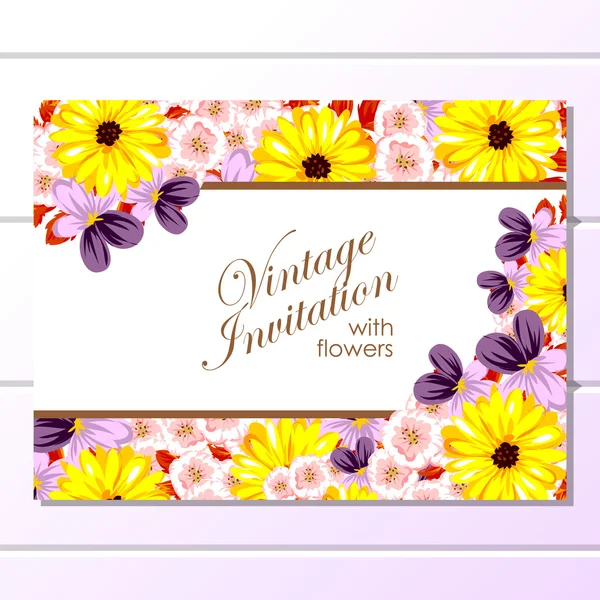 Hermosas flores ornamento — Vector de stock