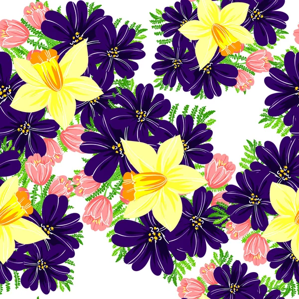 Hermosas flores ornamento — Vector de stock