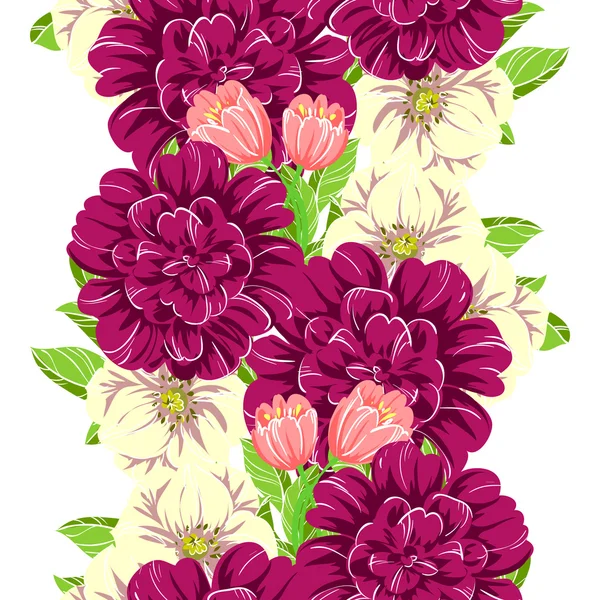 Hermosas flores ornamento — Vector de stock