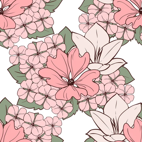 Hermosas flores ornamento — Vector de stock