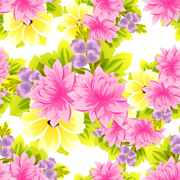 Ornamento floral florescente — Vetor de Stock