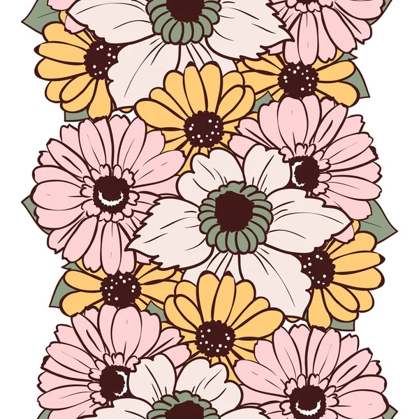 Hermosas flores ornamento — Vector de stock