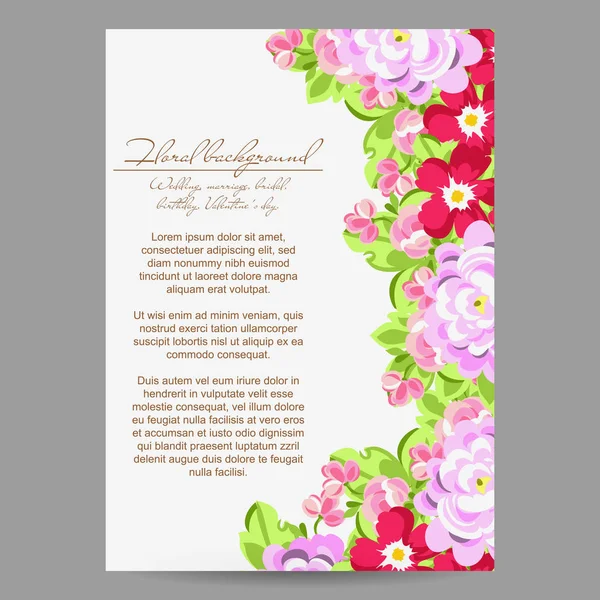 Hermosas flores ornamento — Vector de stock