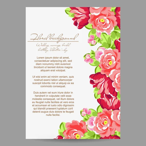 Bonito ornamento flores — Vetor de Stock