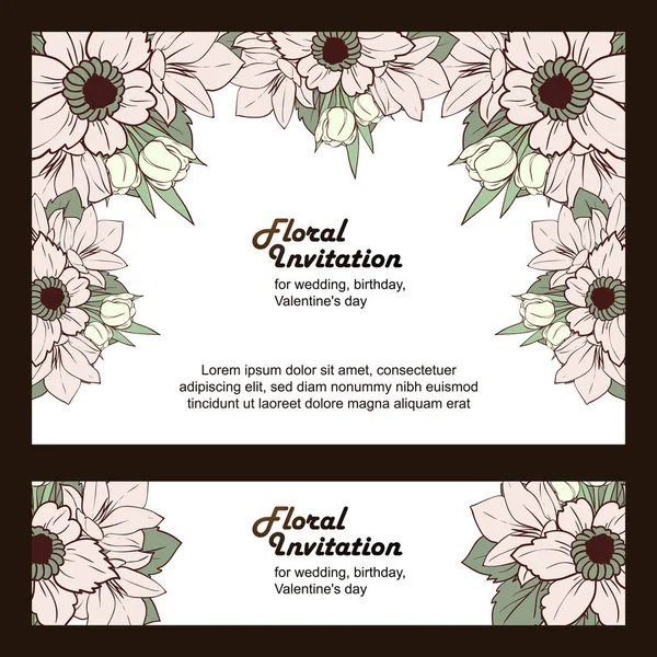 Bonito ornamento flores —  Vetores de Stock