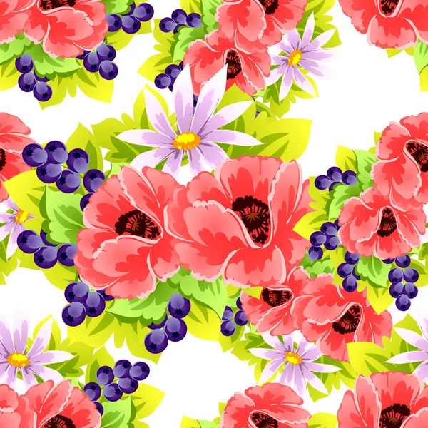 Hermosas flores ornamento — Vector de stock