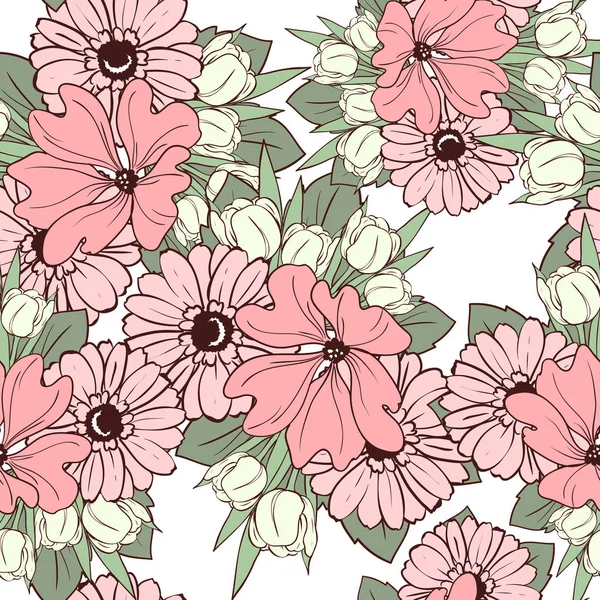 Beau ornement de fleurs — Image vectorielle