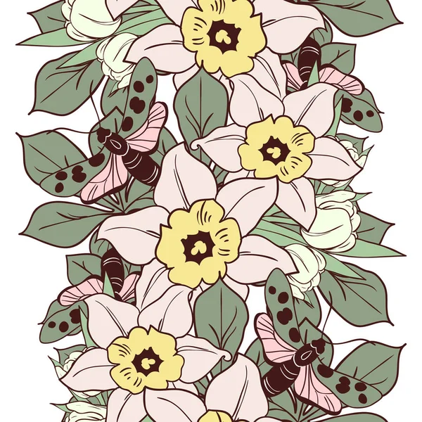 Hermosas flores ornamento — Vector de stock