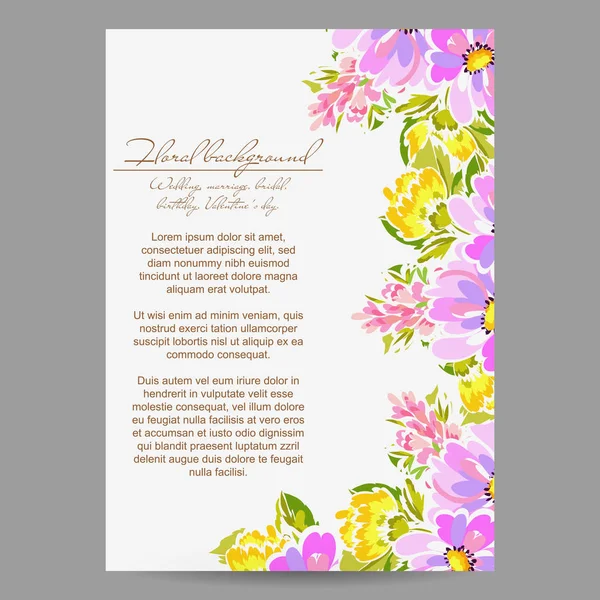 Hermosas flores ornamento — Vector de stock