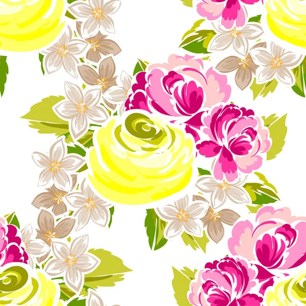 Hermosas flores ornamento — Vector de stock