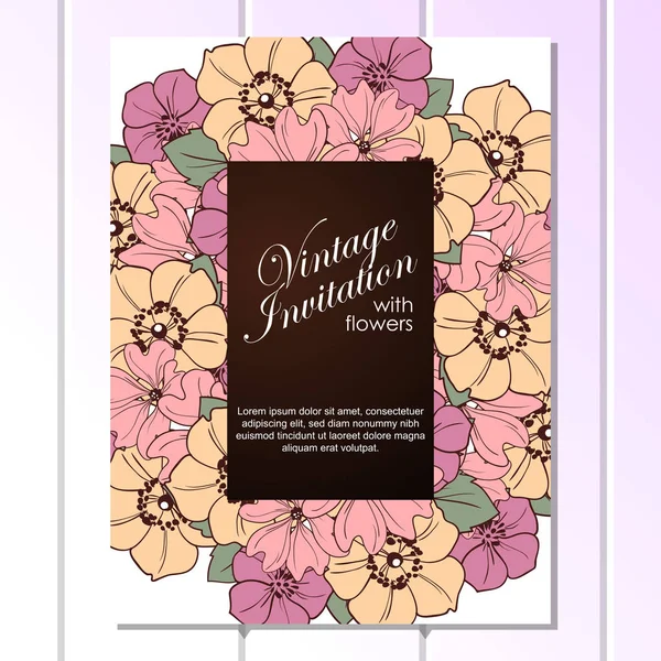 Hermosas flores ornamento — Vector de stock