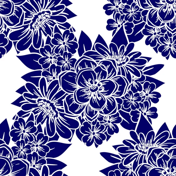 Belo ornamento floral — Vetor de Stock