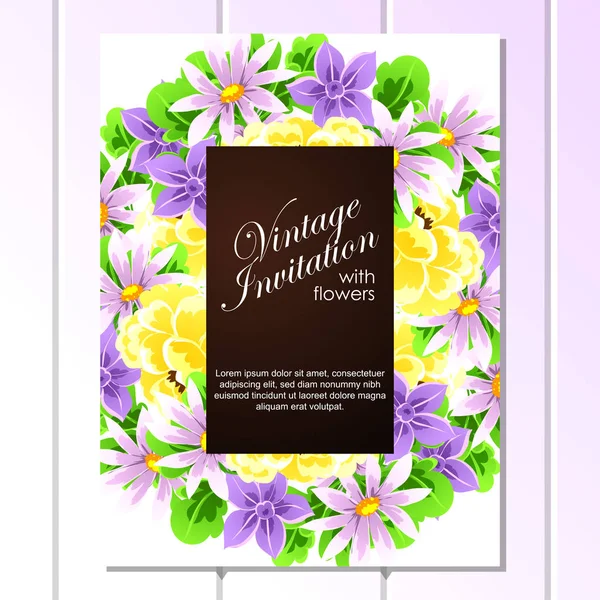 Hermosas flores ornamento — Vector de stock