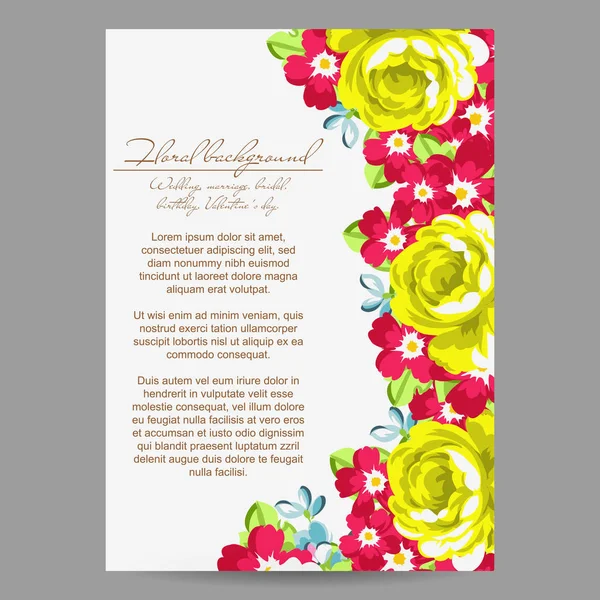 Bonito ornamento flores — Vetor de Stock