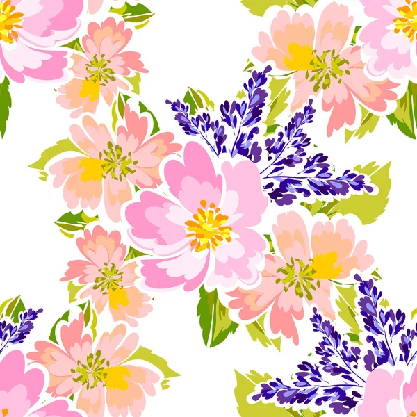 Hermosas flores ornamento — Vector de stock