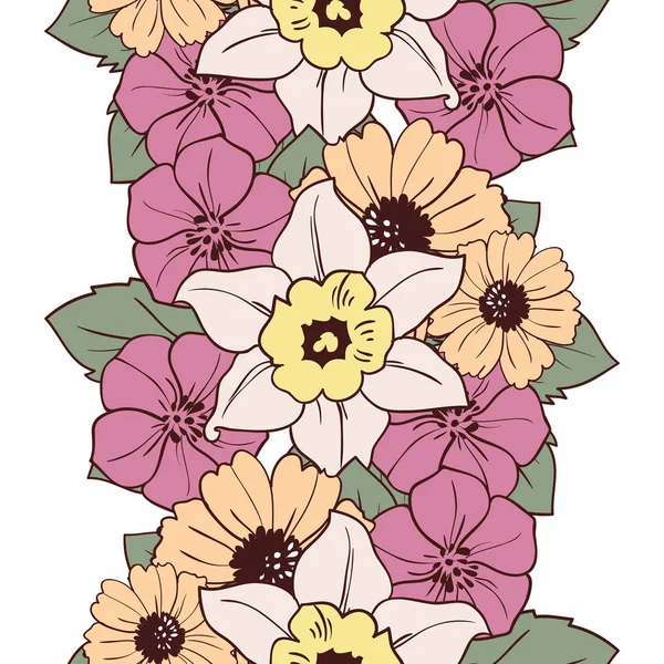 Hermosas flores ornamento — Vector de stock