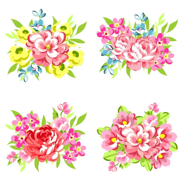 Hermosas flores ornamento — Archivo Imágenes Vectoriales