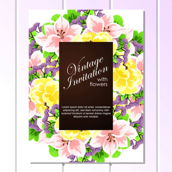 Hermosas flores ornamento — Vector de stock