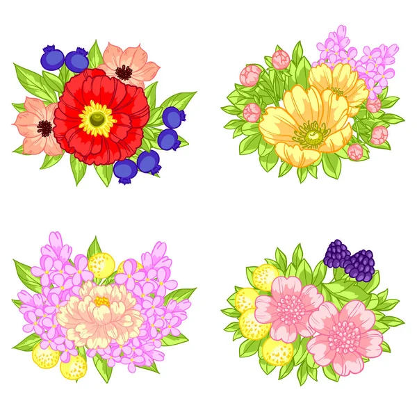 Bonito ornamento flores — Vetor de Stock