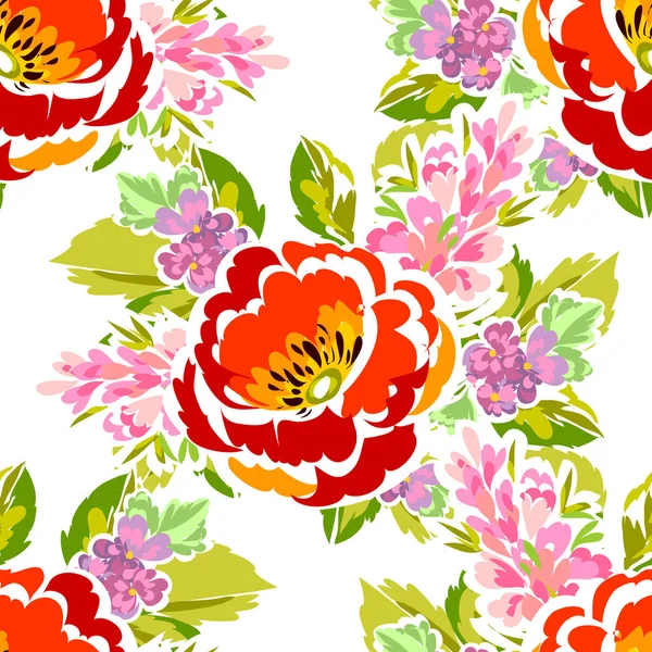 Hermosas flores ornamento — Vector de stock