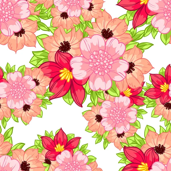 Hermosas flores ornamento — Vector de stock