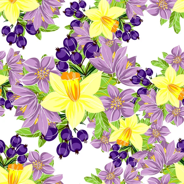 Hermosas flores ornamento — Vector de stock