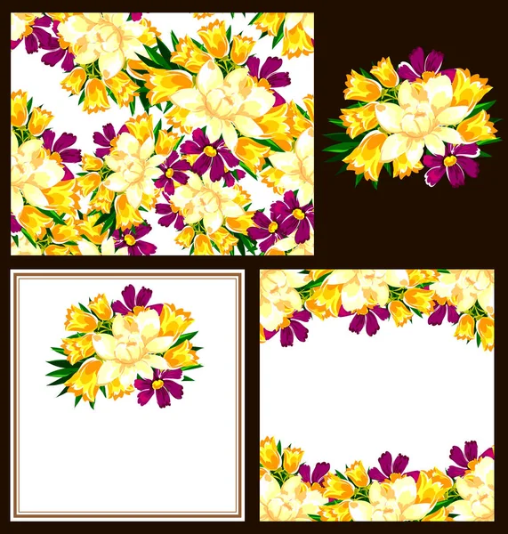 Beautiful flowers ornament — Stock Vector