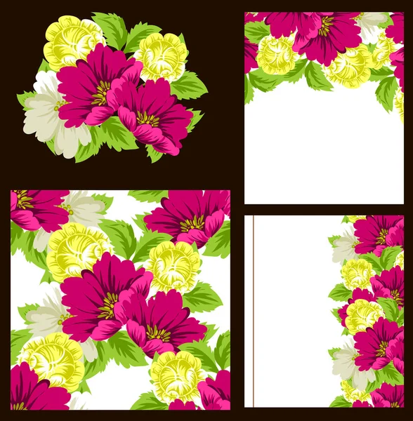 Bonito ornamento flores —  Vetores de Stock