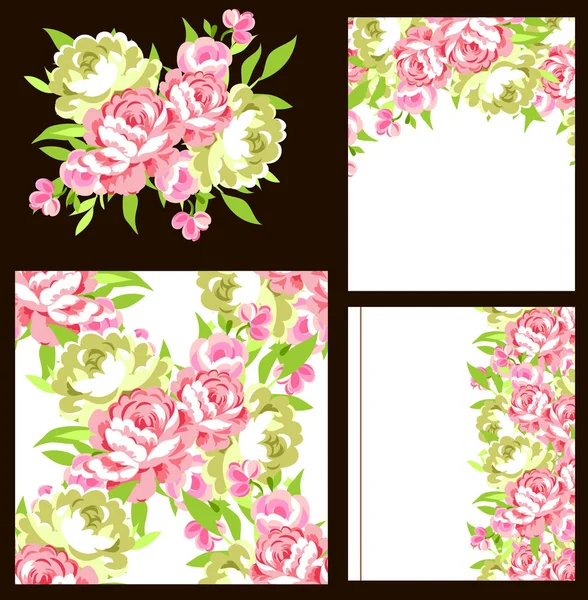 Bonito ornamento flores —  Vetores de Stock