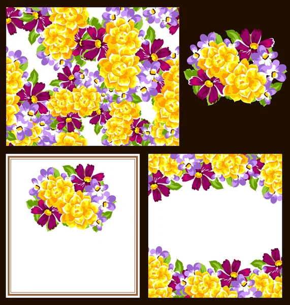 Bonito ornamento flores —  Vetores de Stock