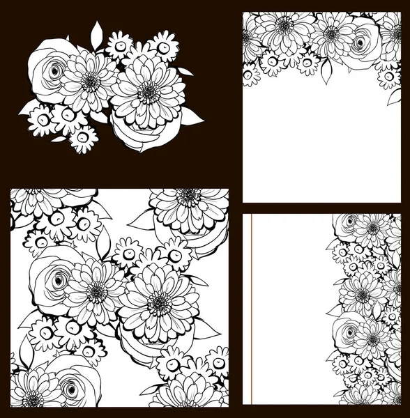 Mooie bloemen ornament — Stockvector