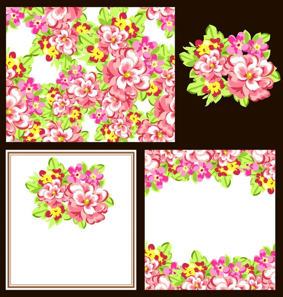 Bonito ornamento flores — Vetor de Stock