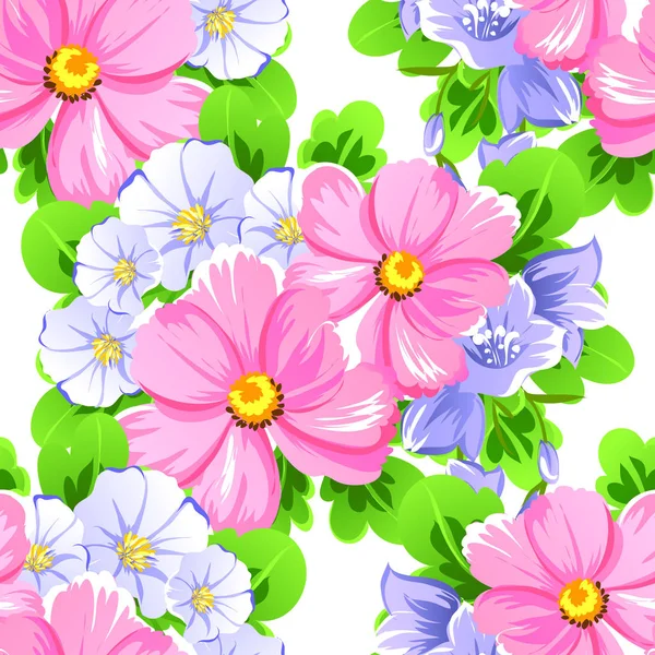 Hermosas flores ornamento — Vector de stock